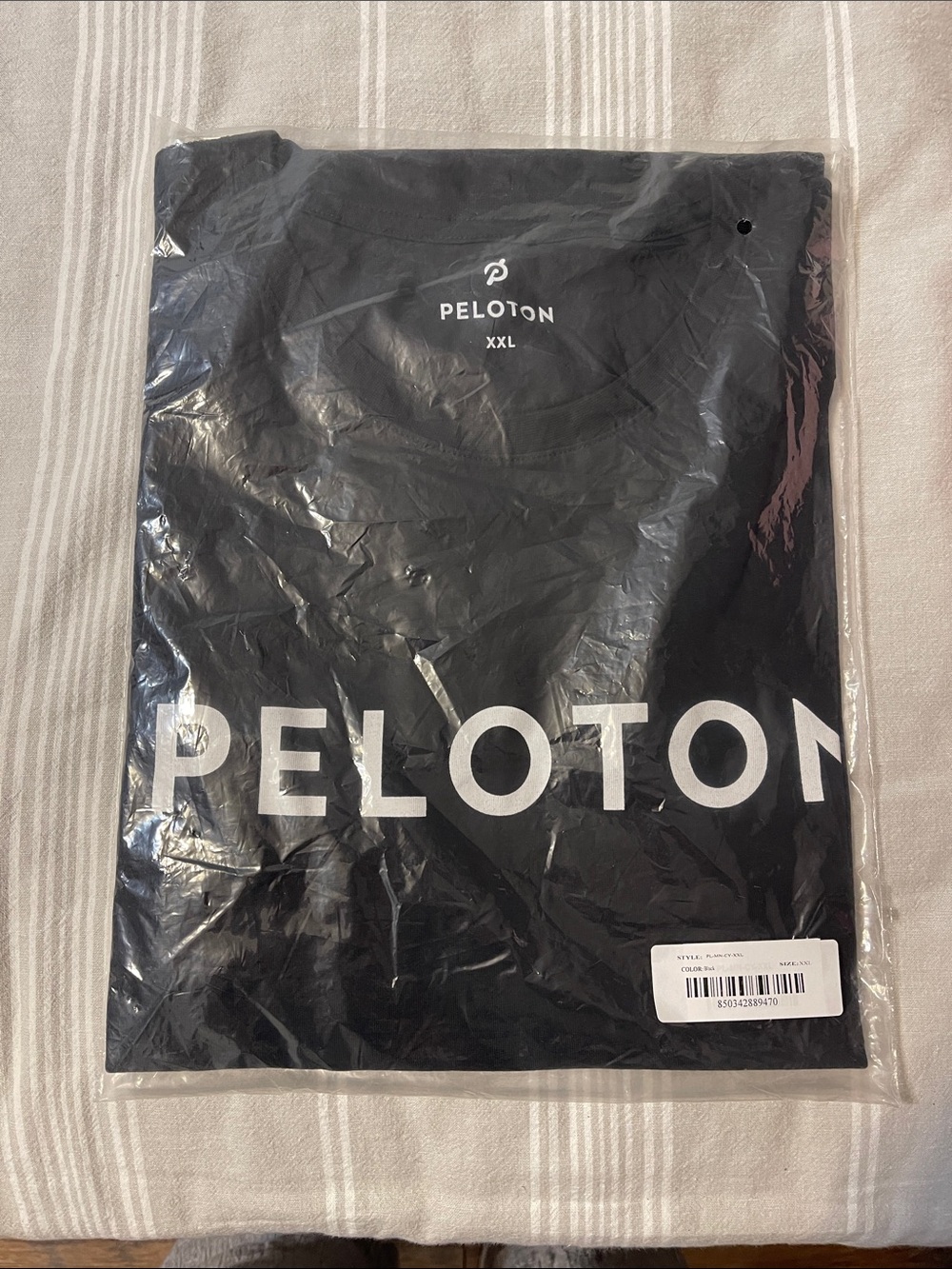 Peloton Black Tee with White Bold Logo